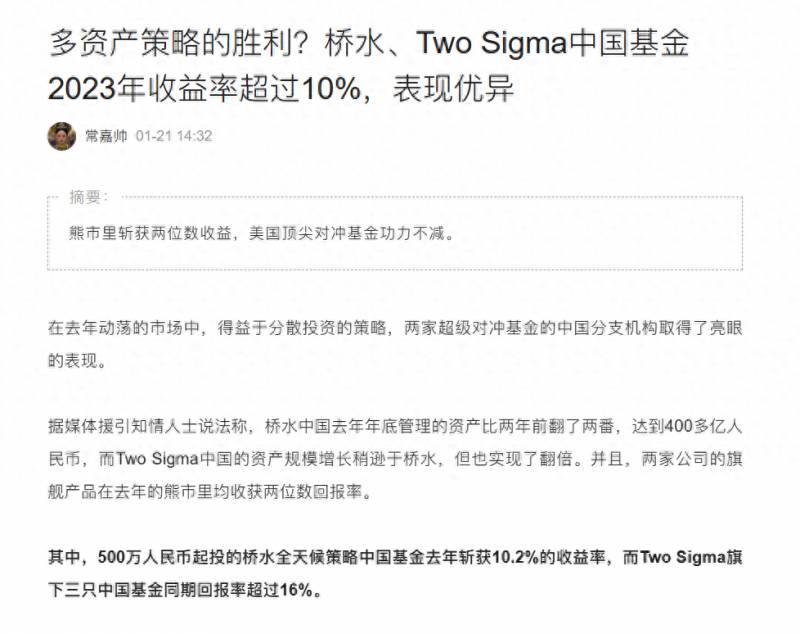 Sigma中国，2700点之际，2023年收益率已突破10%