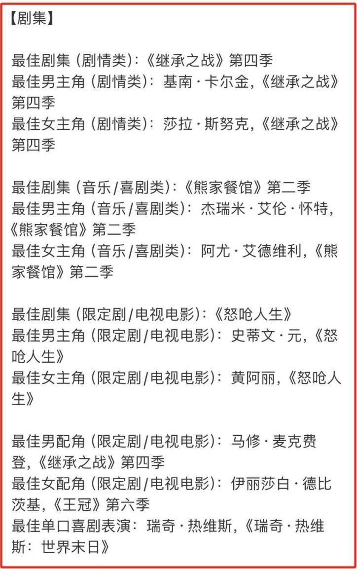 亚裔首次！金球奖见证视帝视后历史性荣耀