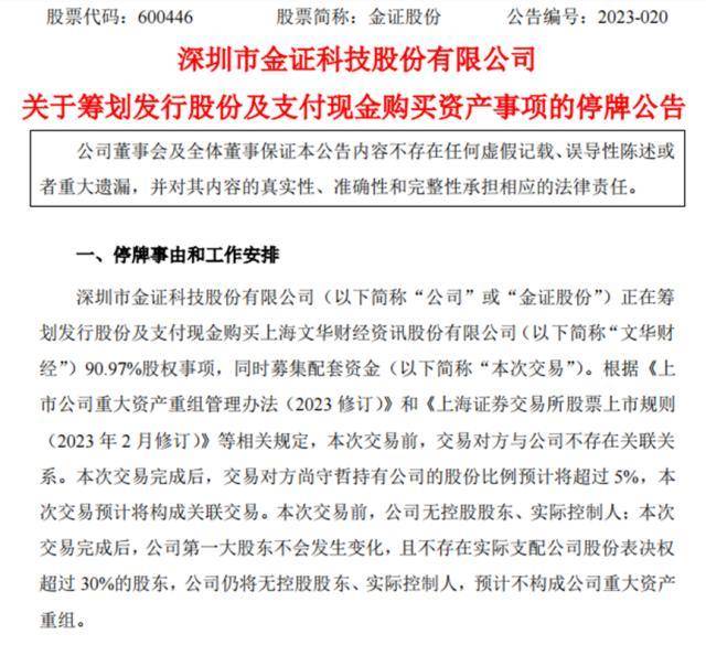 两次冲击IPO无果，文华财经终被金证股份相中