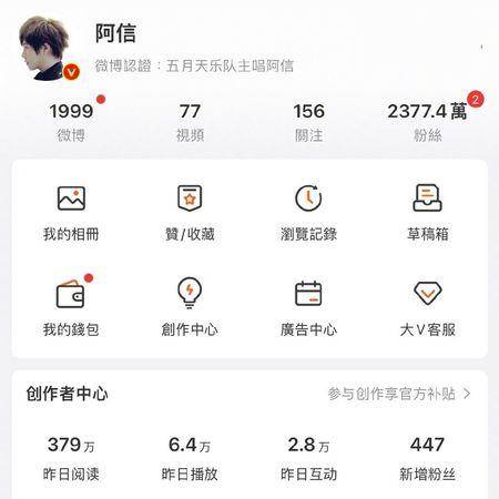 阿信的微博满2000篇，承诺陪伴粉丝，这里最浪漫