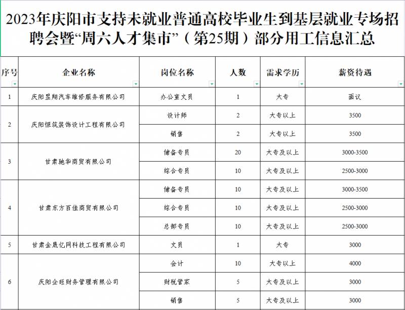 2023年庆阳市高校毕业生基层就业招聘会盛大启幕