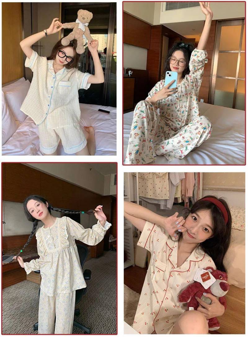 春夏韩系睡衣分享，20款甜美撩人，穿出门也超洋气！