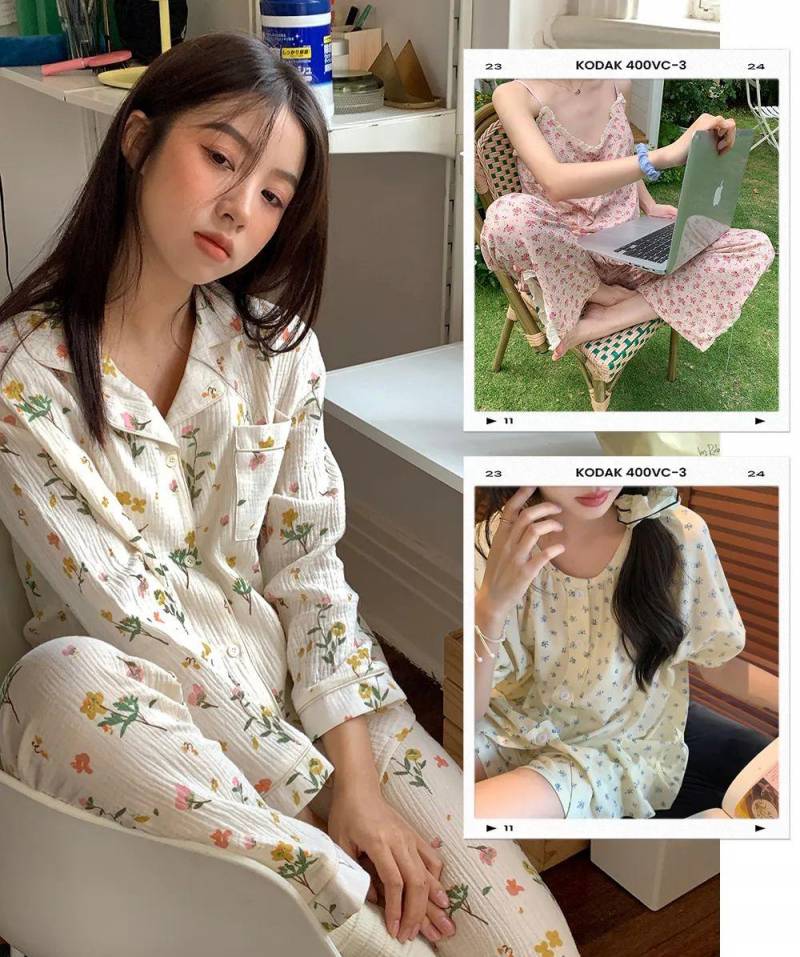 春夏韓系睡衣分享，20款甜美撩人，穿出門也超洋氣！