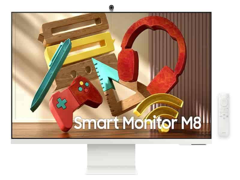 三星的智慧屏主页，Smart Monitor M8 4K QLED 显示屏，打造全新观影体验