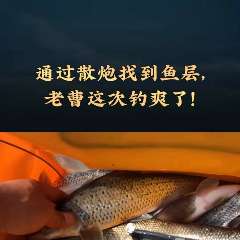 户外老曹的微博揭示了如何通过散炮找到鱼的泳层，钓爽了一整天……#钓鱼