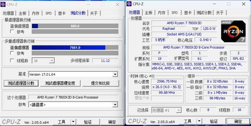 USI7的微博揭示了i7-13700KF与锐龙7 7800X3D的磁盘随机性能对比评测。